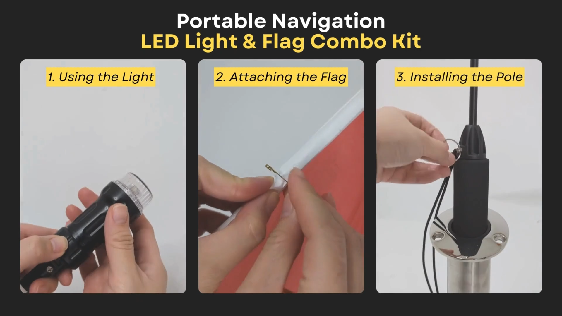 Amazon.com : Pactrade Marine Kayak Flag with Light - Portable